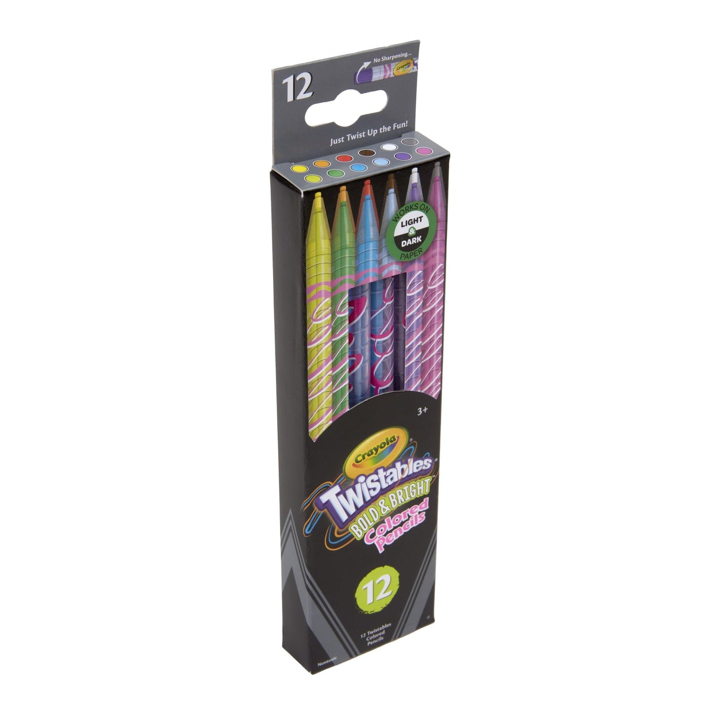 Crayola Erasable Twistable Colored Pencils, 12 Count, Multicolor, Plastic, Model CY68-2451