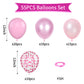 Pink Balloons, 55Pcs Pastel Pink Party Balloons 12 Inch Light Pink Balloons Pearl Pale Pink Latex Balloons Metallic Pink Balloon