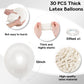 Jobkoo Pearl White Balloons, 12 Inch 30 Pcs White Pearl Balloon Bright Royal Clear White Latex Balloons For Arch White Helium Ba