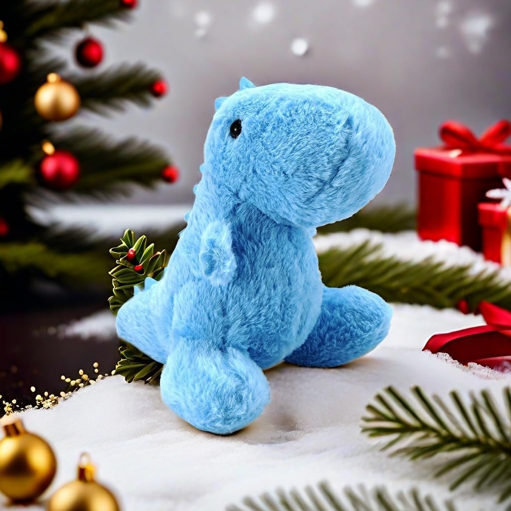 VANLINNY NEW Blue Dinosaur Plush Toy, 9" Soft Cotton Stuffed Animal, Trex for Kids, Perfect Baby Shower & Birthday Gift