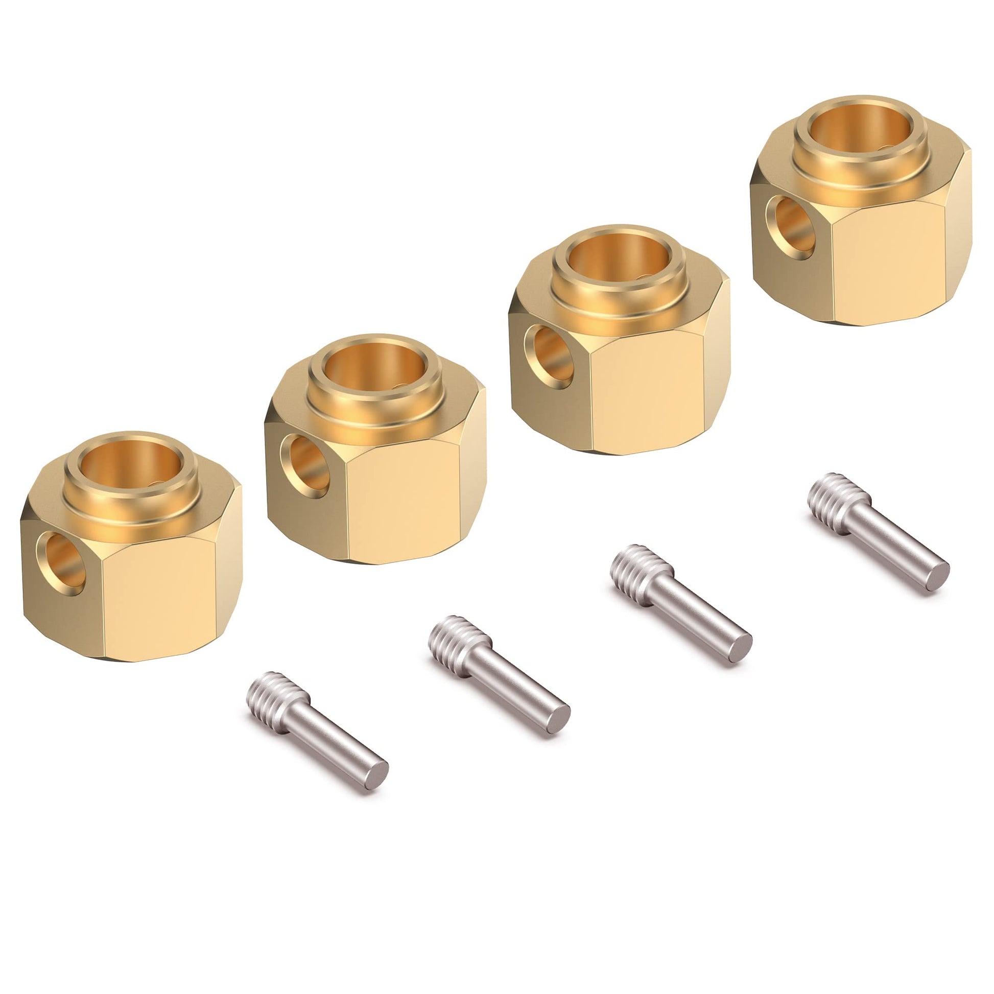 COOWOO Brass Wheel Hex Hub 8mm(+4mm) Extenders Adaptor for 1/10 RC Crawler Car TRX4, TRX6 Upgrade Parts