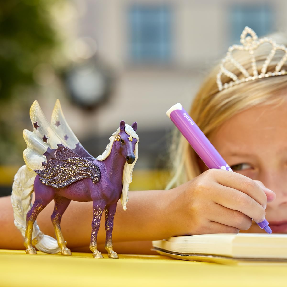 Schleich Bayala, Unicorn Gifts For Girls And Boys, Star Unicorn Pegasus Toy Figure, Purple And Gold, Ages 5+