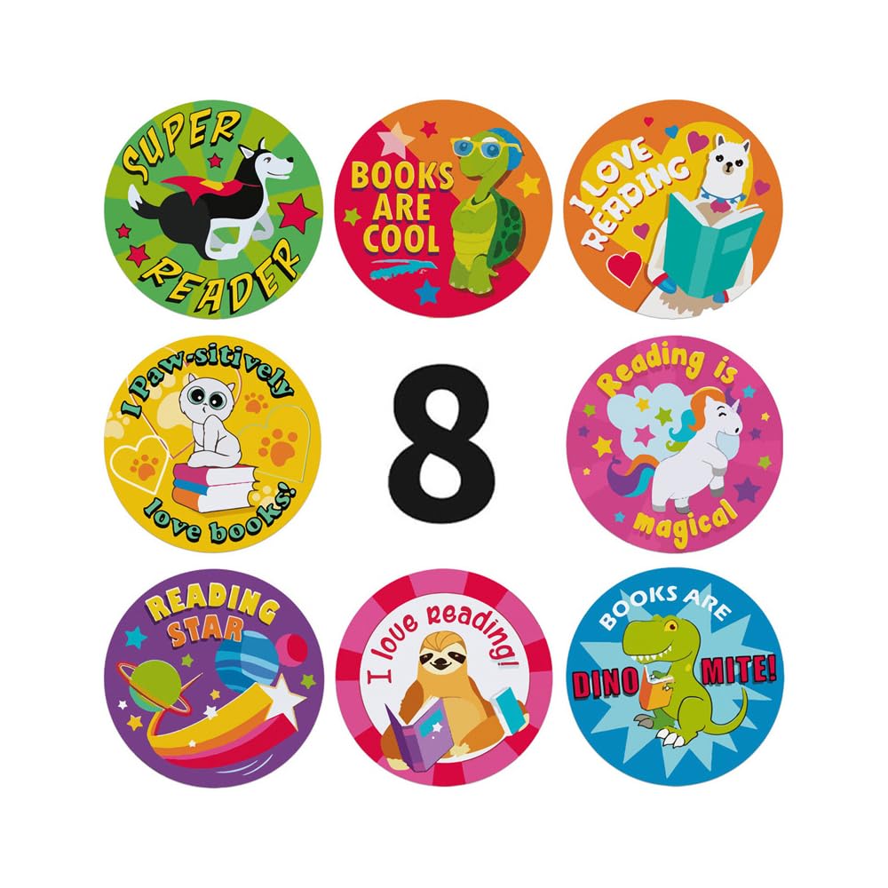 Reading Reward Stickers For Teachers,500 Stickers For Kids In 8 Designs,1 Inch School Stickers Pack,Motivational Incentive Stick