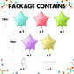 18 Inch Pastel Star Balloons, 10 Pcs Pastel Rainbow Star Shape Foil Balloon Helium Balloons, Big Mylar Star Balloons For Wedding