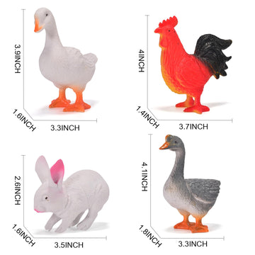 Zcpotizi 12 Pack Large Farm Animals Toys For Kids 3-5 Year Old Toddlers Realistic Plastic Farm Animal Figures Playset Animal Pou