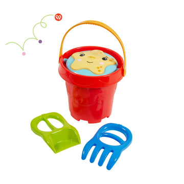 Fisher-Price Toddler 3-in-1 Beach Bucket, Portable Sprinkler and Sandcastle Mold | Water Toy and Sand Toys for Ages 18+ Months |