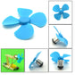 EUDAX Micro DC Motor 2mm Shaft Propeller with 4 Vanes 80mm Fan Shape for Fan Leaves Ship Model RC Boat DIY Air Science and Education Toys (32PCS)