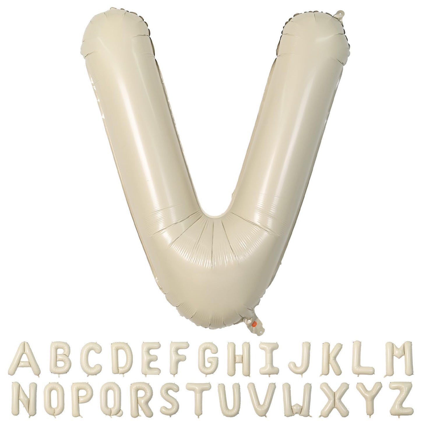 40 Inch Cream Letter Balloons, Large V Letter Balloons Foil Helium Balloons, Mylar Big Single Alphabet V Balloons, Cream Balloon