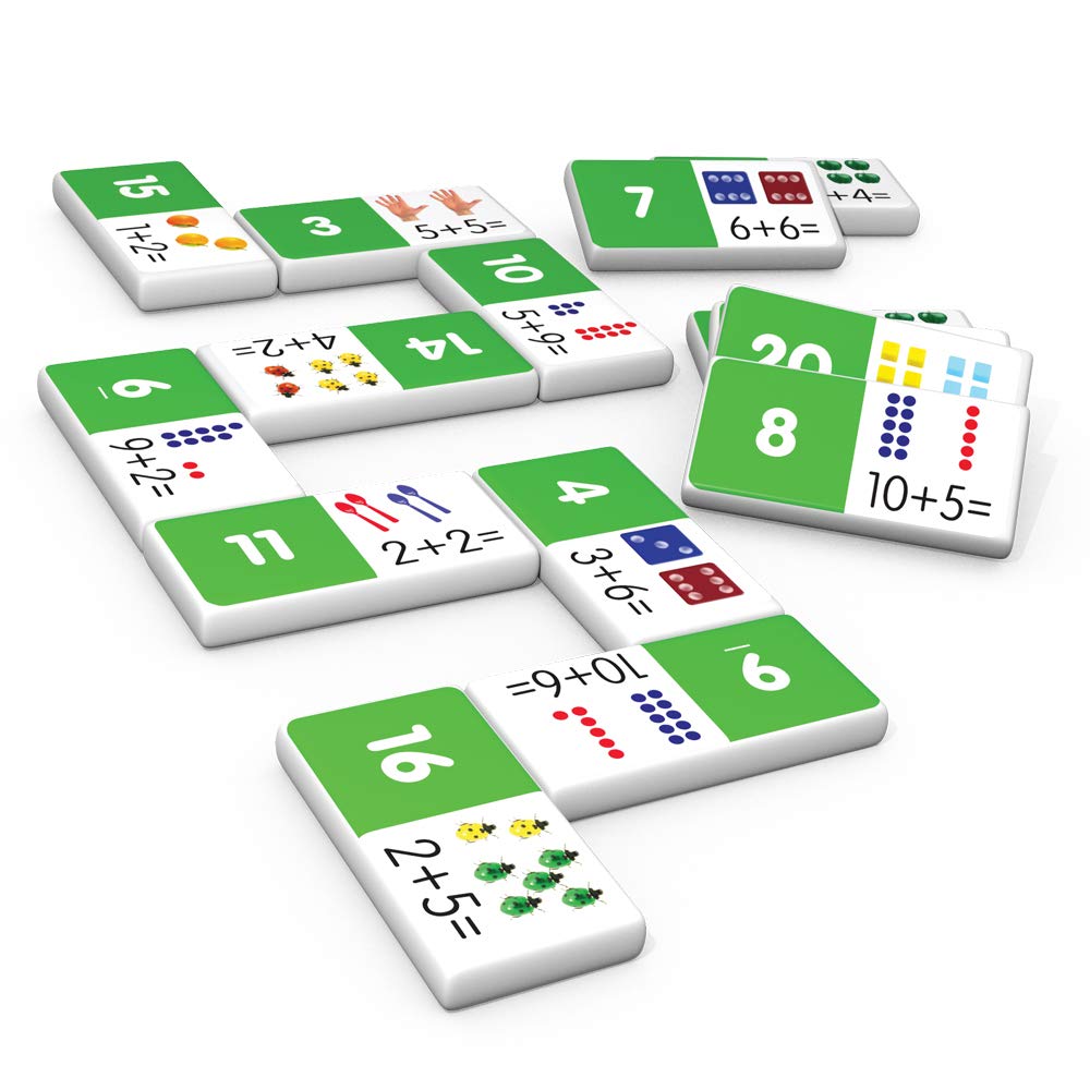 Junior Learning Jl481 Addition Dominoes, Multi 7.8 H X 4.7 L X 1.5 W,White