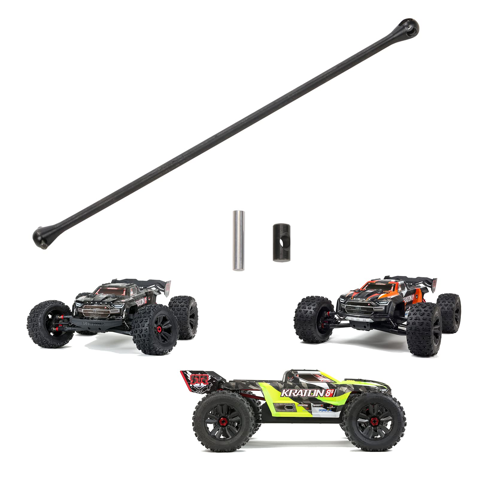 RCAWD CVD Driveshaft 201mm for 1/5 ARRMA KRATON 8S 4X4 BLX RTR & EXB Roller Upgrades Parts, Dogbone Hop Ups for #ARA310924 Black