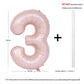40 In Matte Pink Number Balloons Helium Foil Mylar Balloon Birthday Party Banquet Decoration Digital 3