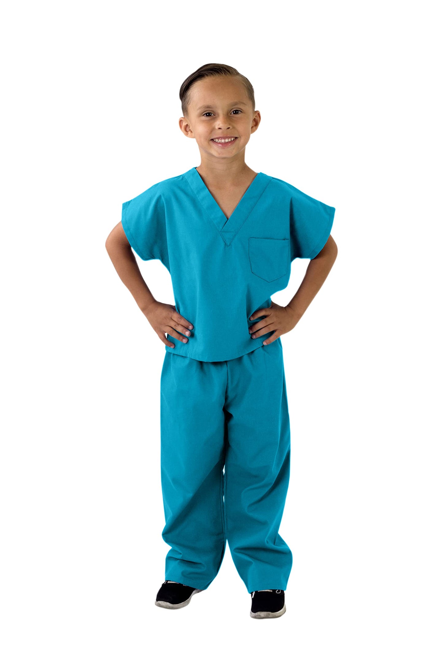 Natural Uniforms Childrens Scrub Set-Soft Touch-Role Play Costume Set (Teal, 4)
