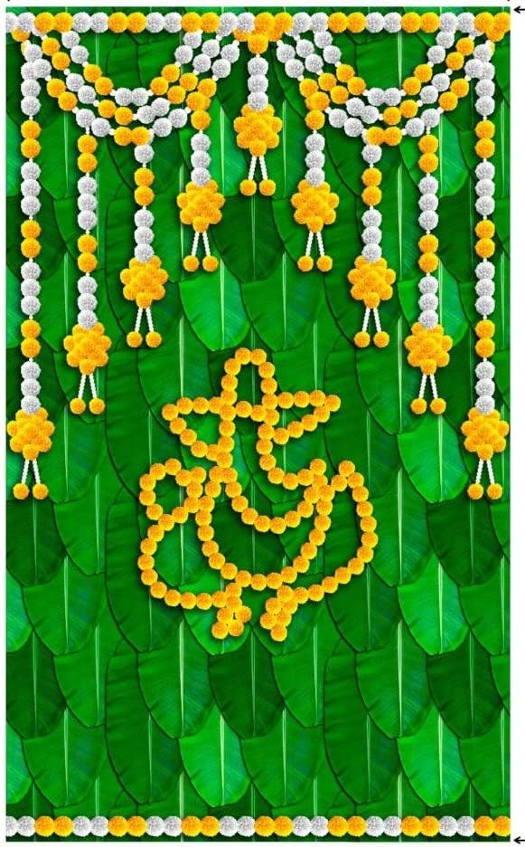 Zeonely Mart talambralu ganesh ji backdrop cloth,size 8 Ft Lenth * 5 Ft width(cloth13) pooja backdrop decoration cloth |backdrop