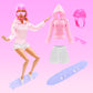 26 Pcs Doll Clothes And Accessories Rollerskating Set With Skates, Helmet, Sun Hat Swimsuit Hoodies Fashion Top And Pants Stocki