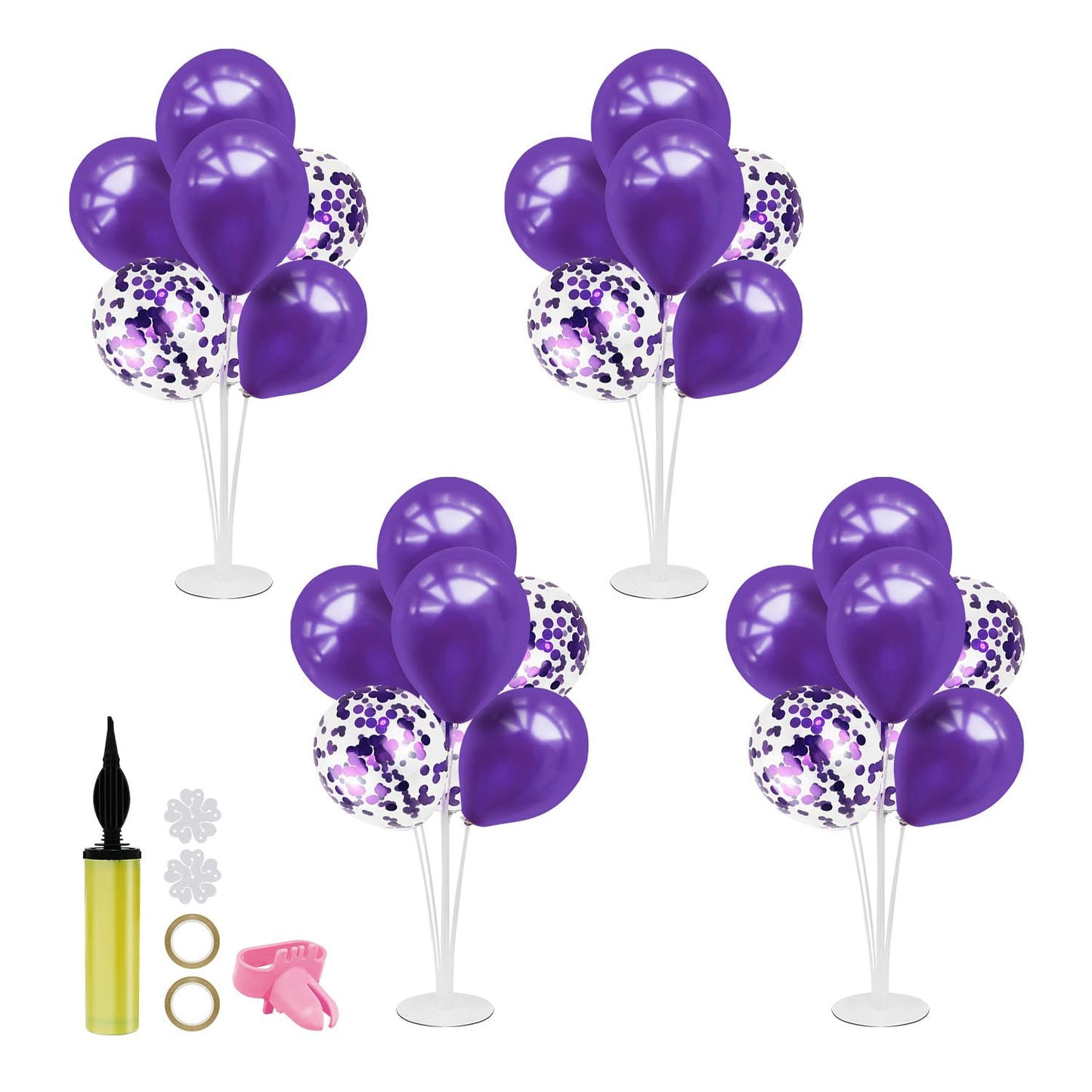 Zjdhpty Purple Balloon Stand Centerpiece Table Decorations For Birthday Bridal Shower Wedding Engagement Mother'S Day Graduation