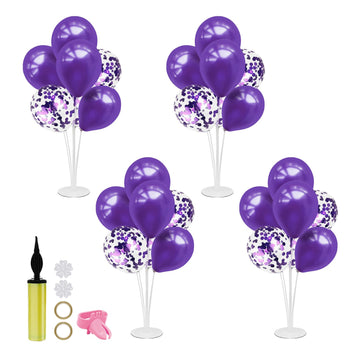 Zjdhpty Purple Balloon Stand Centerpiece Table Decorations For Birthday Bridal Shower Wedding Engagement Mother'S Day Graduation