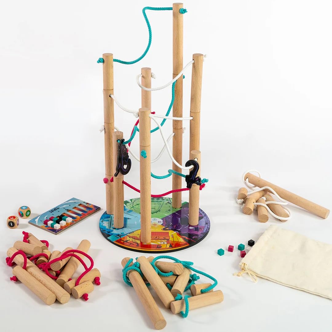 Hachette Boardgames Nekojima - Dexterity Stacking Game for 1-5+ Players, Ages 8+, Wooden, Model 238333, 15 Minutes Playtime