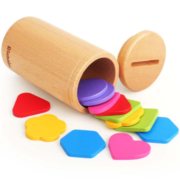 Richtim Montessori Toys for 1-3 Year Old: Color Sorting Wooden Drawer Box Toy for Toddlers, Object Permanence and Fine Motor Sen