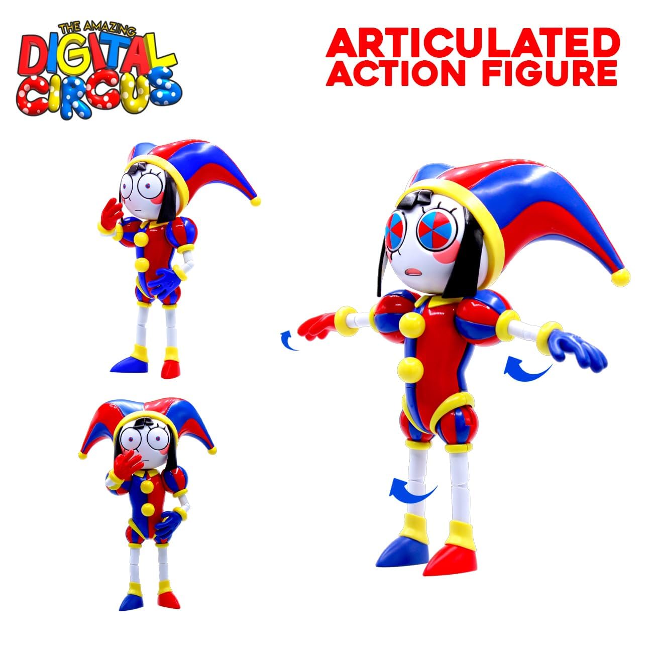 Just Toys Deluxe Pomni 12" Action Figure - Fully Articulated, Multi-Color, Sonic Craftables Series 4, Collector-Grade Detail