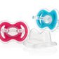 Nuby 2-Pack Gum-Eez Pacifier Teethers, Pink/Aqua