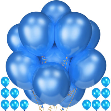 120 Pack Pearl Blue Balloons, Bright 12 Inch Royal Blue Latex Party Balloons For Birthday Wedding Baby Shower Halloween.