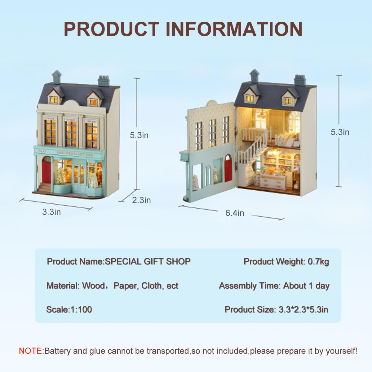 Diy Miniature House Kit, Cuteroom Wooden Dollhouse Kit Mini House Making Kit With Furnitures, Diy Dollhouse Kit Birthday Gift Fo