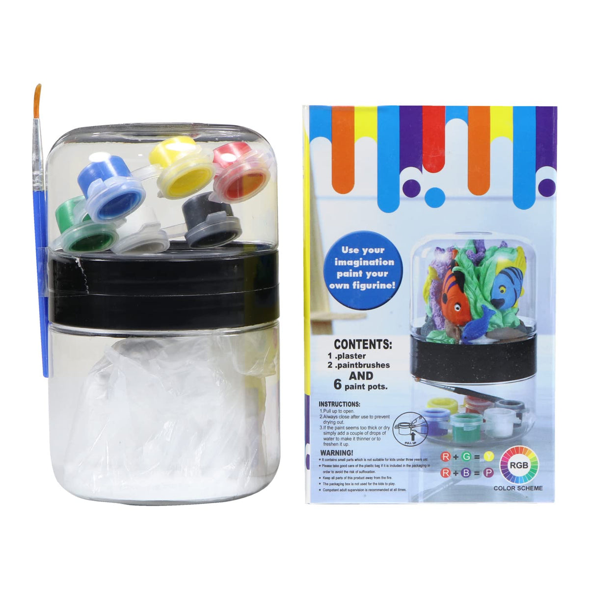 Feeling Mall Painted Coloring Toy Kids Plaster Painting Kit Diy Model Toy Paint Your Own Decorate Mermaid Figurines Crafts Arts 