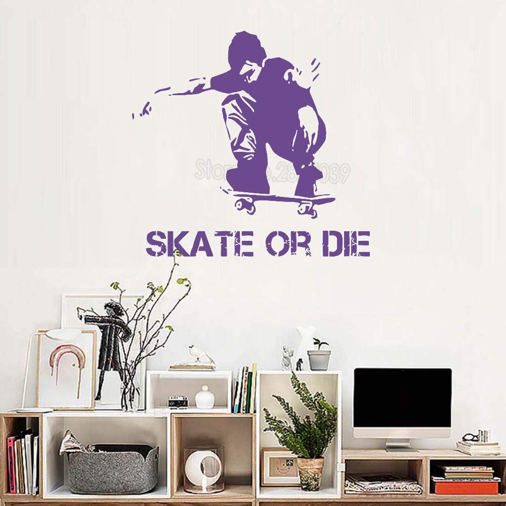 Gadgets Wrap Skateboard Boys Vinyl Wall Sticker Skateboard Ride Kids Fun Teenager, AG20DRP1586, 56 cm x 59 cm x 0.4 cm