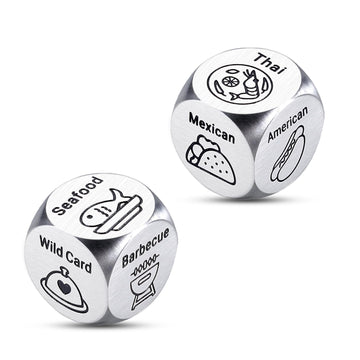 2PCS Food Dice for Couples Wedding Gifts for Newlyweds Bridesmaid Gifts Bachelorette Party Gifts Bridal Shower Gifts 11th Annive