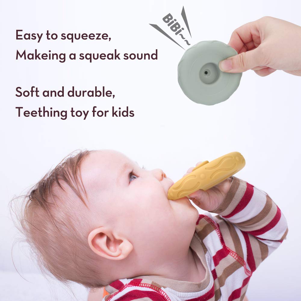 Mini Tudou 6 Pcs Baby Stacking & Nesting Toys, Soft Stacking Blocks Ring Stacker, Baby Sensory Teether Toys With Letter, Animal And Shape, Early Learning Toys For Babies Toddlers Kids 6 Months