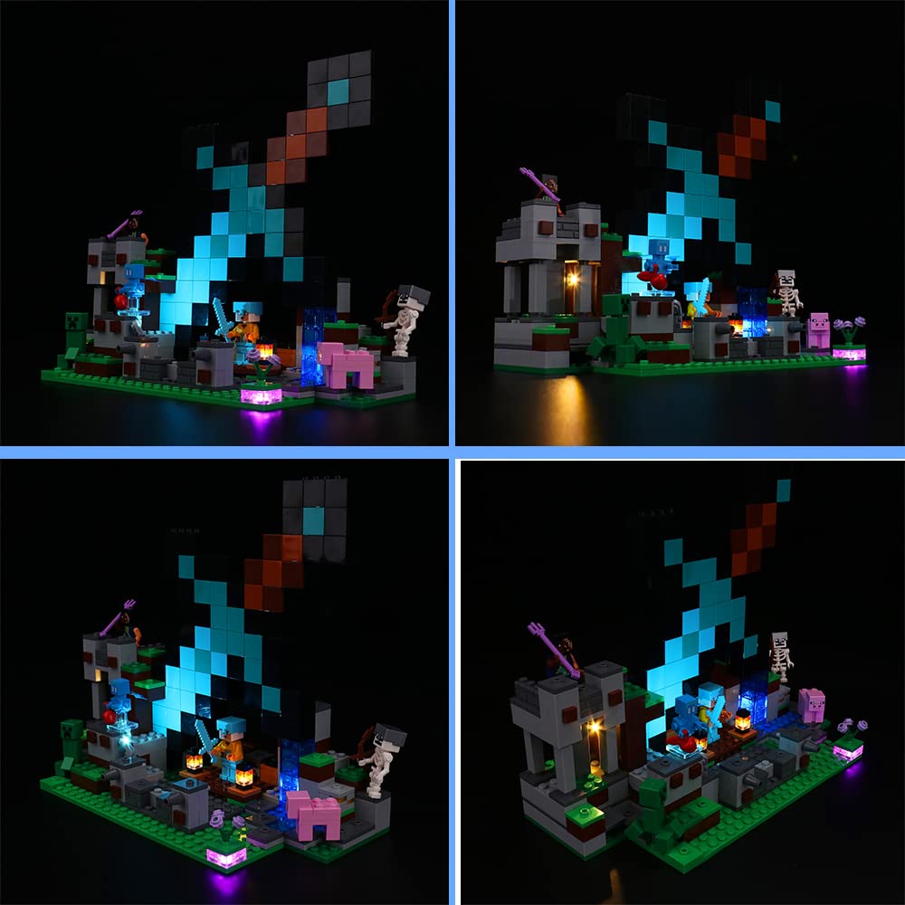 VONADO Light Kit for Lego Minecraft 21244, Multicolor DIY Decor, 4"x6"x1.6", Plastic