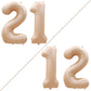 Goer Number 12 Balloons For 12Th Birthday Sweet 12 Party Decorations,42 Inch Jumbo Foil Helium 21 Balloons For 21St Birthday Party Decoration (Caramel)