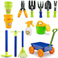 Dimple Garden Wagon & Tools Toy Set enhanced 15 Piece Gardening Tools & Wagon Toy Set - Sturdy & Durable - Top Yd  Beach  Sand  Garden Toy - Great for Kids & Toddlers (Garden Toy Set)  Green (2 Pack)