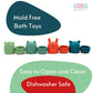 Mold Free Bath Toys - Silicone Bath Toys For Babies 6-12 Months - Non-Toxic Bathtub Toys For Toddlers 1-3 - Infant Bath Toys - 4