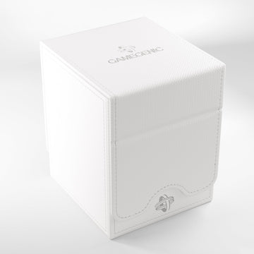 Gamegenic Squire Plus 100+ Xl Convertible Deck Box - Holds 100 Double-Sleeved Cards! Premium Commander Card Case, Detachable Slide Card Case, Armorfyber Surface, White Color, Made By Gamegenic
