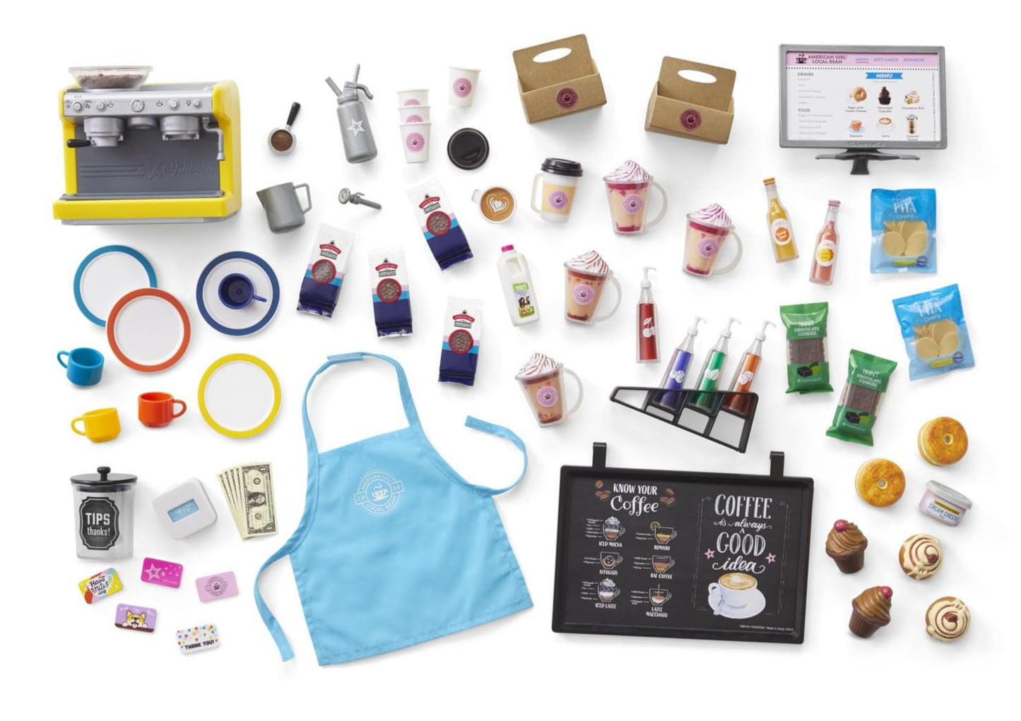 American Girl Truly Me 18-Inch Doll Coffee Shop Playset With Pretend Espresso Machine And Cash Register, For Ages 6+