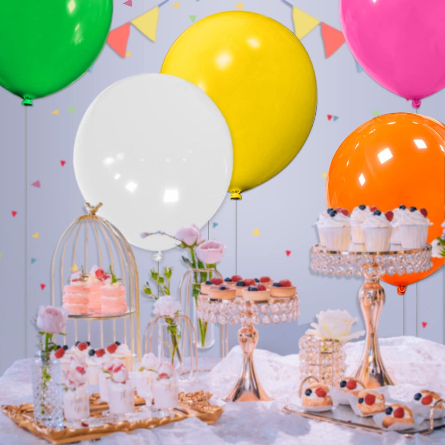 32Pcs Yellow Big Balloons 18 Inch, Round Large Latex Party Balloons For Birthday Wedding Decorations. (Yellow)