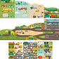 Petit Collage Sticker Activity Book, Roads and Rails - Giant Fold Out Sticker Book for Kids, Includes Over 100 Reusable Stickers
