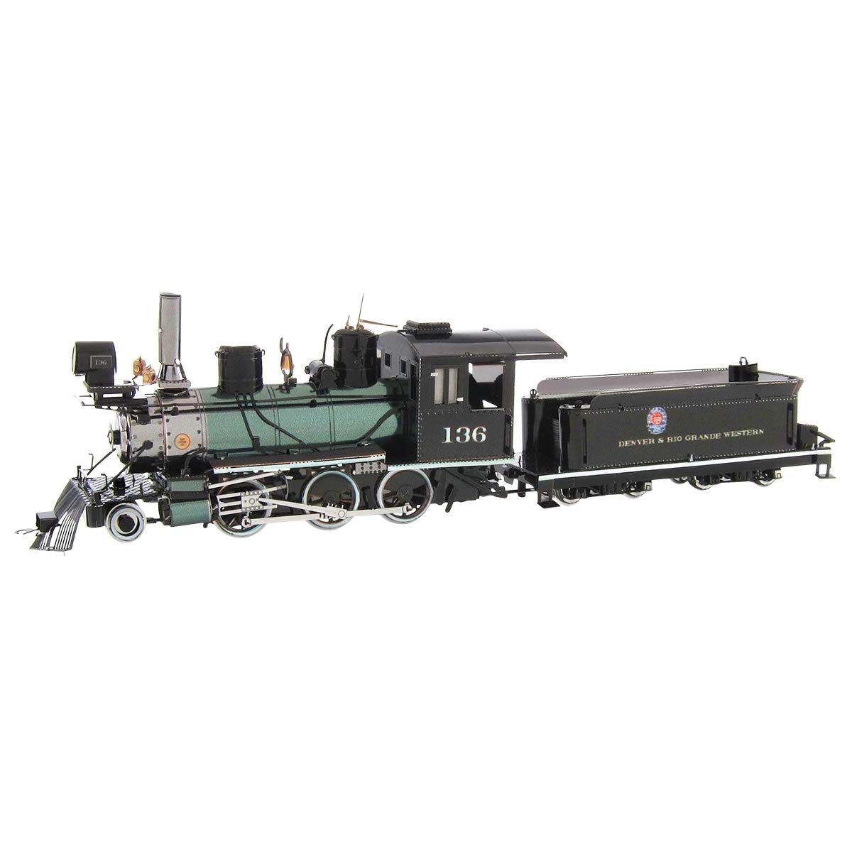 Metal Earth Puzzle 3D Steam Locomotive 2-6-0. Far West Metal Puzzle Building Mockups for Adults Challenging Level 19.5 X 3.5 X 4