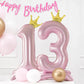 Tellpet Crown Pink Number 1 Balloon With Base For Girls 1St Birthday Party Decoration