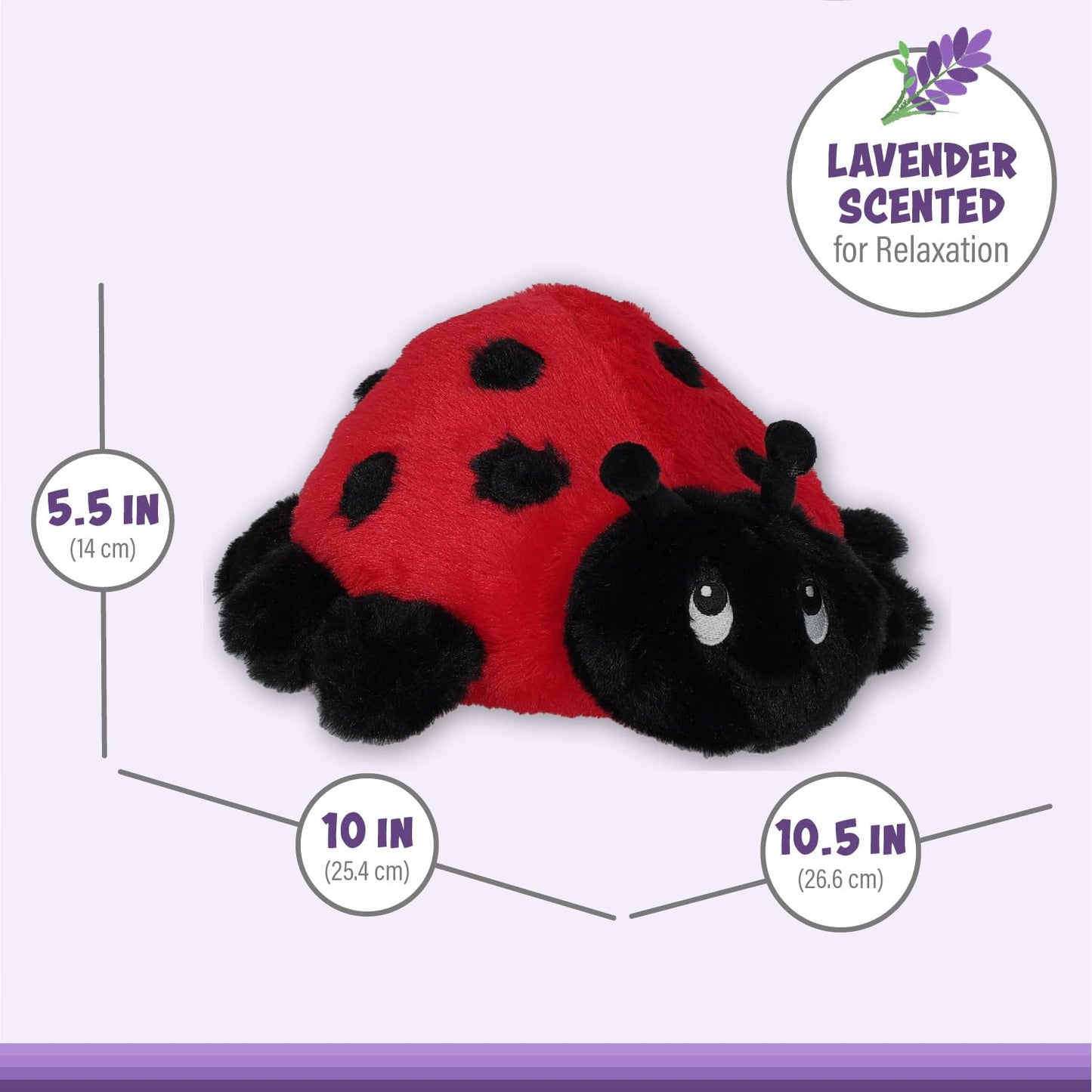 1I4 Group Warm Pals - Ladybug - Cozy Lavender Scented Plush Toys - Stuffed Animal - Coolable Bedtime Comfort Plushie
