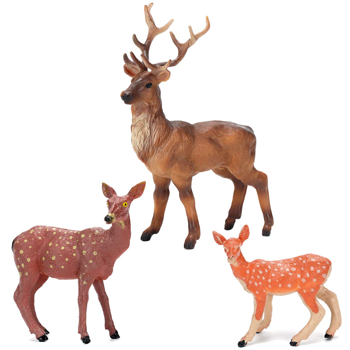 Forest Animals Figurines Toys, 10Pcs Realistic Plastic Wild Woodland Animals Figures Playset, Cake Toppers Birthday Gift For Kids Children Toddlers