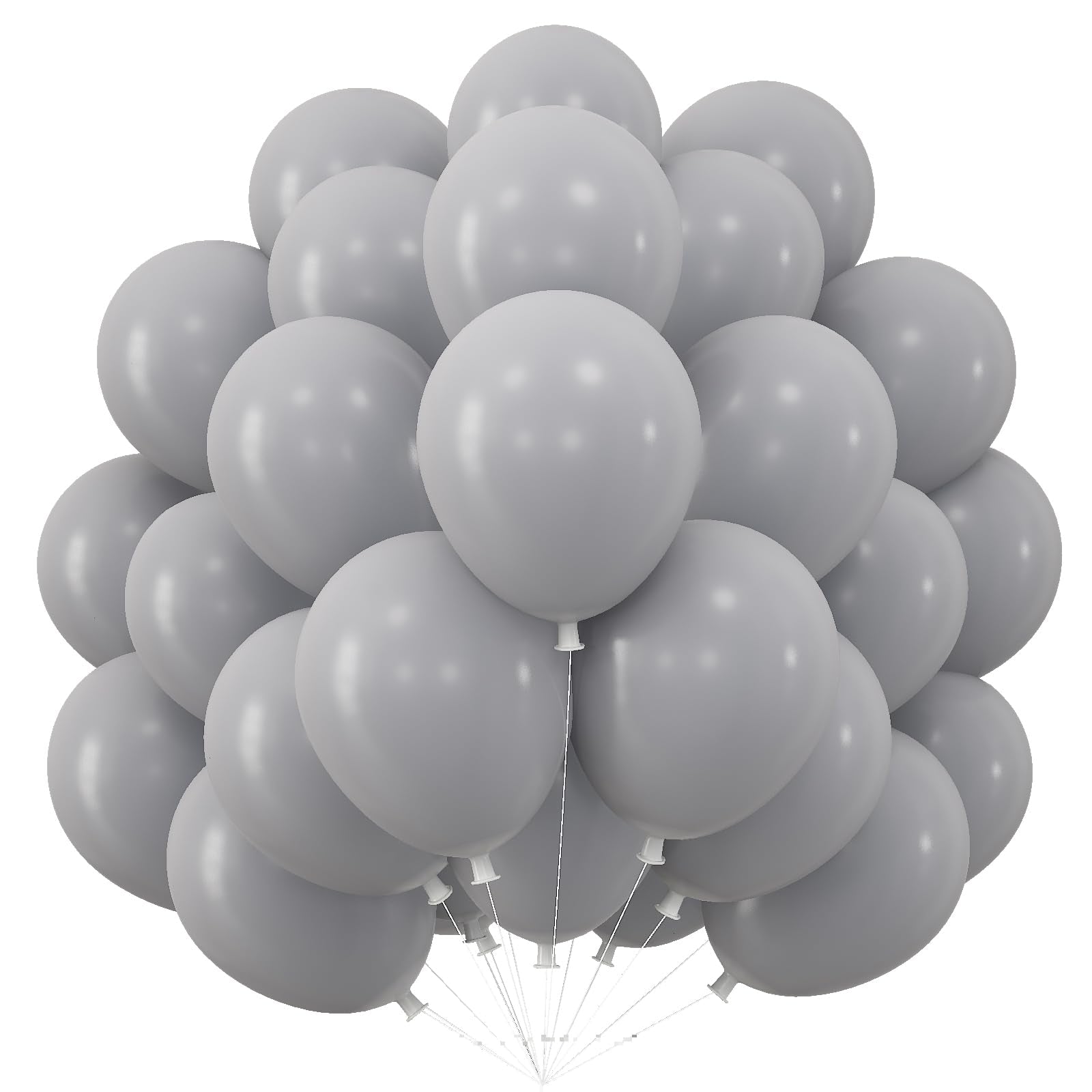 Gray Balloons 50Pcs, 10Inch Double Stuffed Pastel Gray Latex Helium Balloons, Matte Dark Grey Party Balloons Sand Grey Balloon S