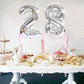 2Pcs 40 Inch Number Balloon Foil Balloons Number 28 Jumbo Giant Balloons Prom Balloon Mylar Huge Number Balloon For Birthday Party Decoration Wedding Anniversary, Xxxl Silver 28 Number Balloon