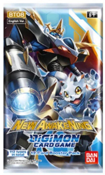 Bandai 2022 Digimon English Tcg New Hero [Bt08] Booster Box - 24 Packs Or 12 Cards Each!, Multicolor, (Bcl2611042)