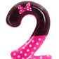 2nd Pink Black Birthday Candles for Girls, Pink Mouse Cake Topper Cupcake Decor, Cartoon Themed Birthday Party Decorations Suppl