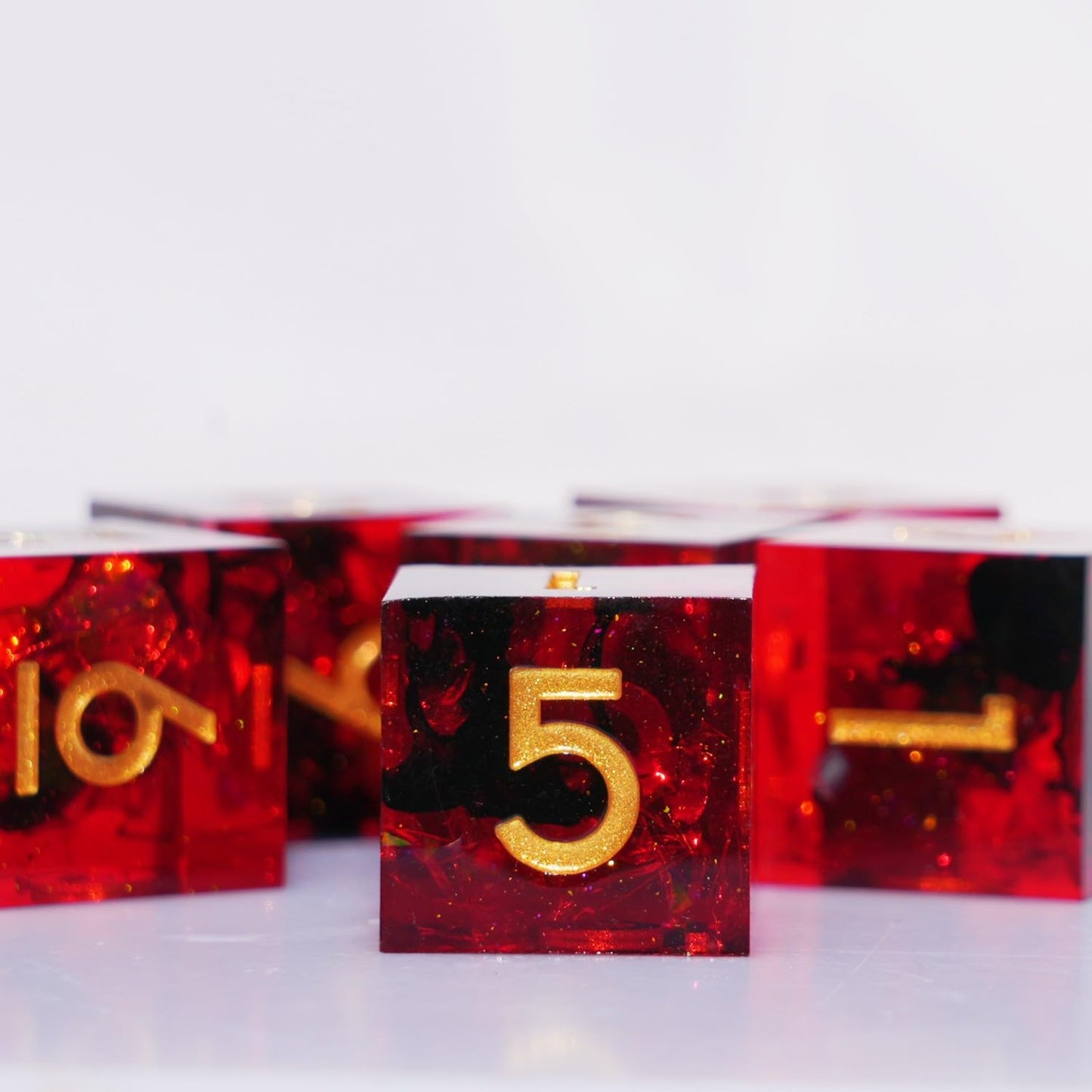 Generic 6PCS 16mm D6 Resin dice Set Dice for DND Dungeons and Dragons Role Playing Game (Red)