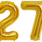 On Blow 27 Number Gold Foil Balloon 16 Inch Size for Birthday Celebrations, Anniversary, Engagement, Wedding, Farewell Party Dec