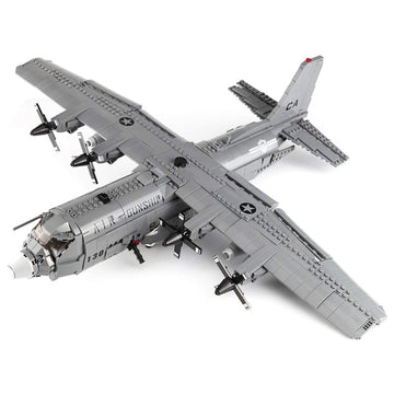 MEOA Xingbao AC130 Aerial Gunboat Building Blocks Set, 64.5x55.5x20CM, Gray, ABS Material, Model 06023, Educational WWII Toy