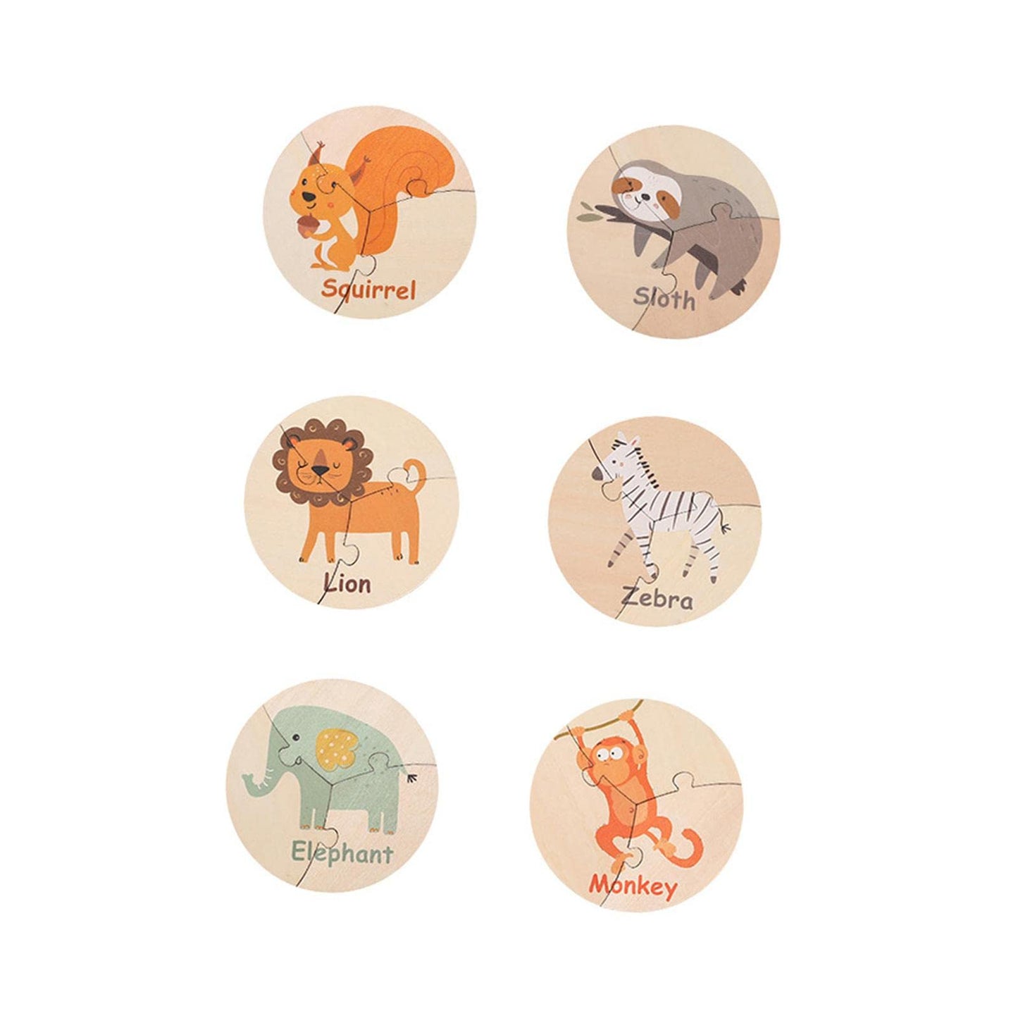 Jazzy Pearls 6 Pieces Montessori Wooden Puzzles Colors Shapes Learn For Kids Ages 35 Squirrel Suit|Toys & Hobbies | Educational